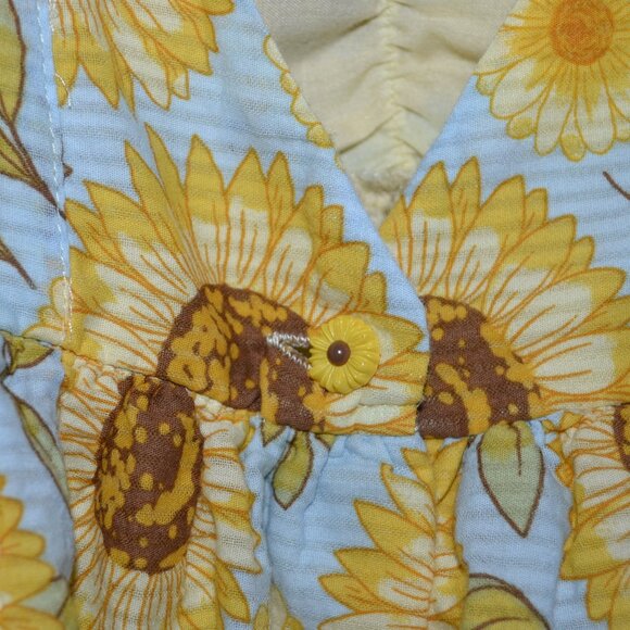 Cynthia Rowley Sunflower Print Cotton Lace Detail Vacation Flower Girl Dress - Picture 7 of 10